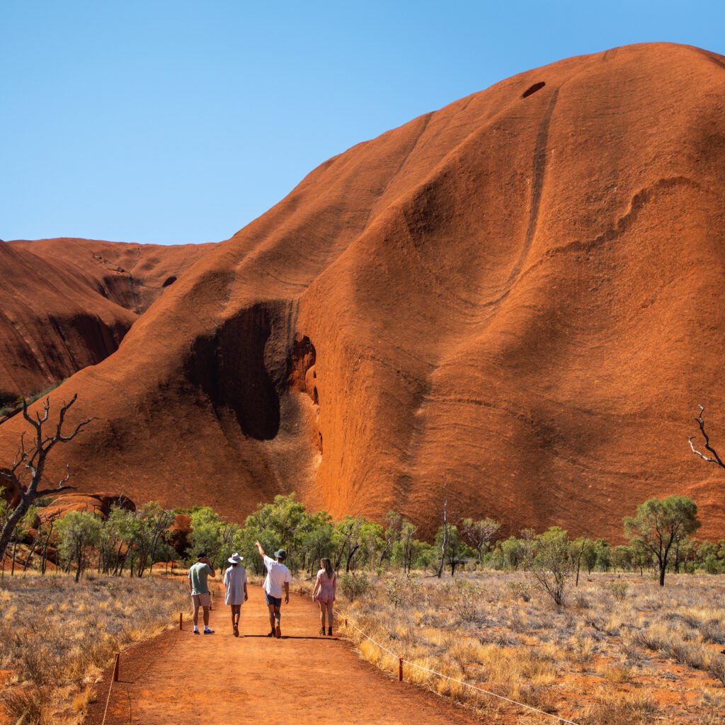 Walking at the base of Uluru